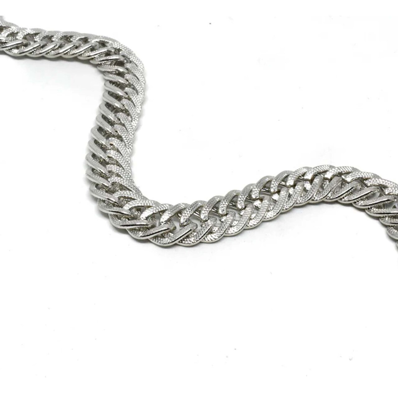 1 Yard Silver Double Link Etched Aluminum Chain for Jewelry Accessories